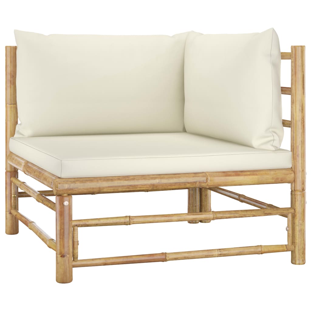 12-Delige Loungeset Met Witte Kussens Bamboe