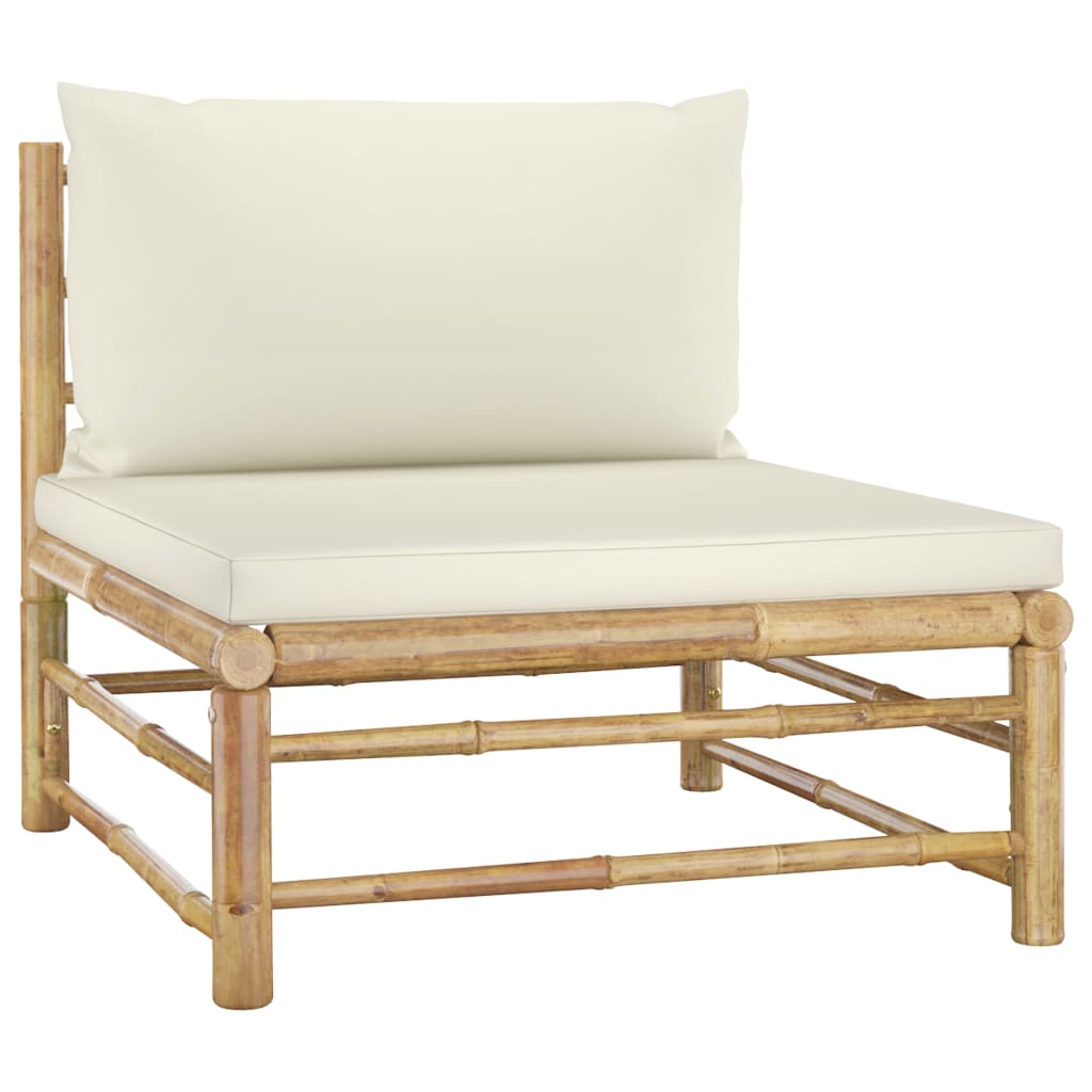 12-Delige Loungeset Met Witte Kussens Bamboe
