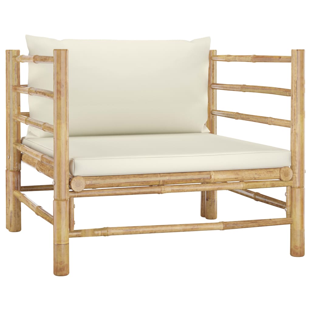 12-Delige Loungeset Met Witte Kussens Bamboe