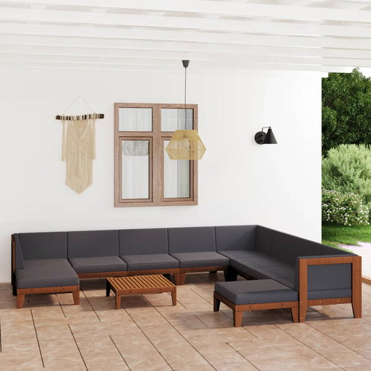 1 Loungeset Met Kussens Massief Acaciahout
