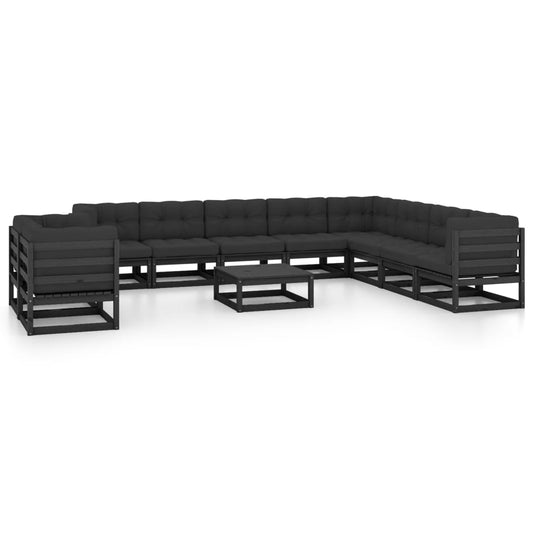 1 Loungeset Met Kussens Massief Grenenhout