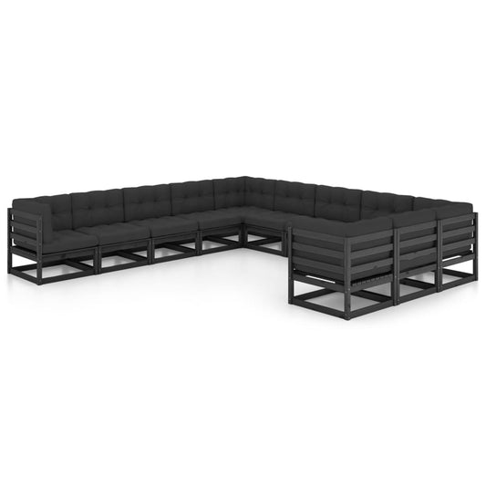 1 Loungeset Met Kussens Massief Grenenhout